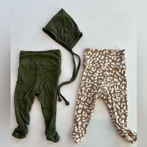 Two newborn size Lou Lou and co pants with feet